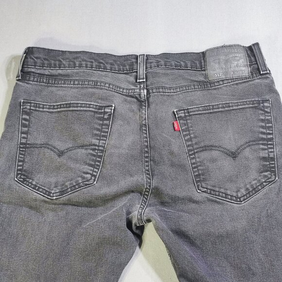 Levi's 512 jeans men's size W36 L30 medium washed grey slim taper - Picture 4 of 14